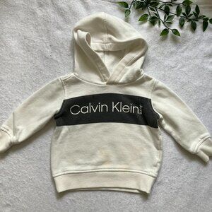 FREE w Purchase Calvin Klein 12M Hoodie Cream Logo Playwear GUC